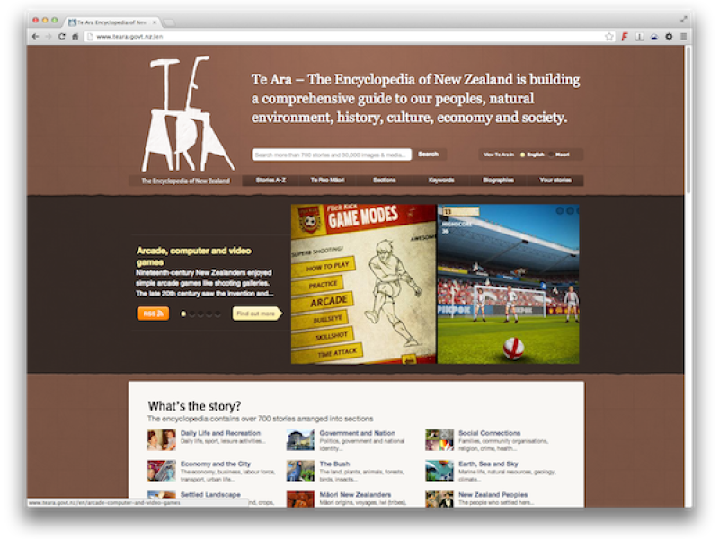 Te Ara - Encyclopedia of New Zealand Home Page