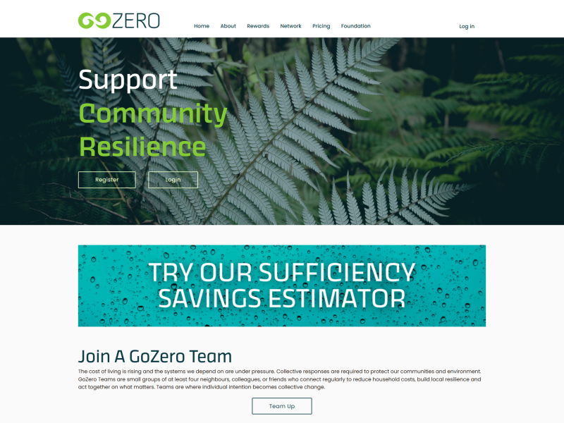A screenshot of the Go Zero website made by Xequals