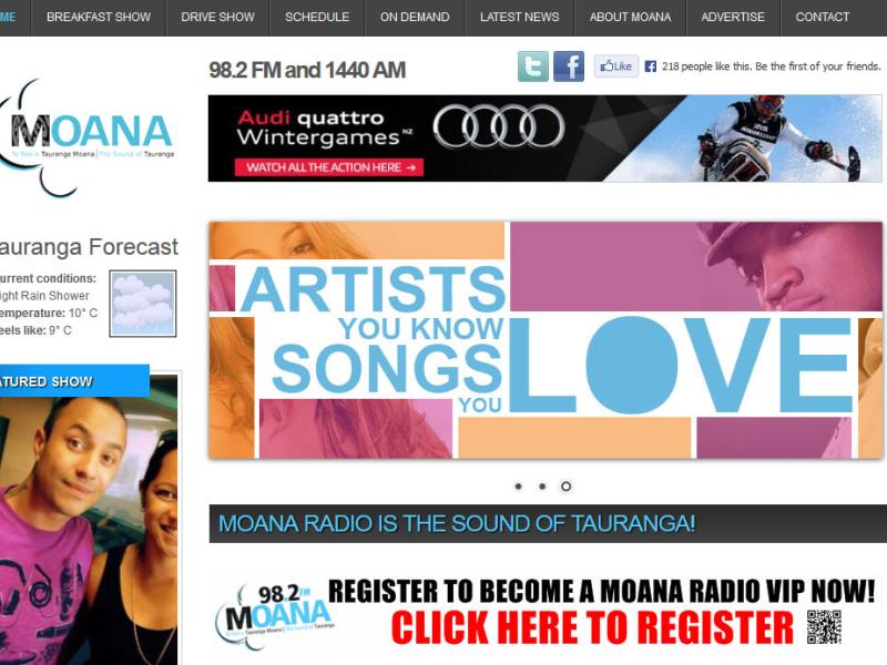 Moana Radio, Iwi radio website in Drupal, by Web Industries