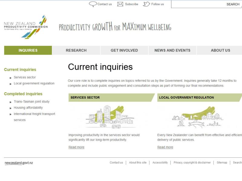 NZ Productivity Commission, built by Web Industries in Drupal