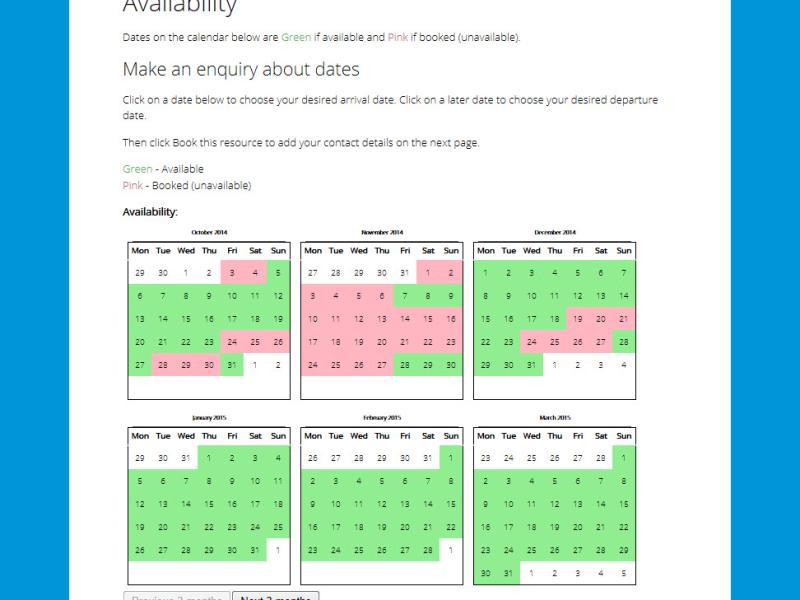 Availability calendar