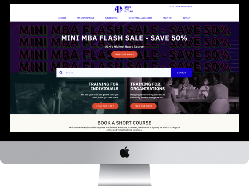 AIM website on desktop