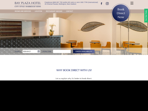 Screenshot of the Hotel Bay Plaza website created by Xequals