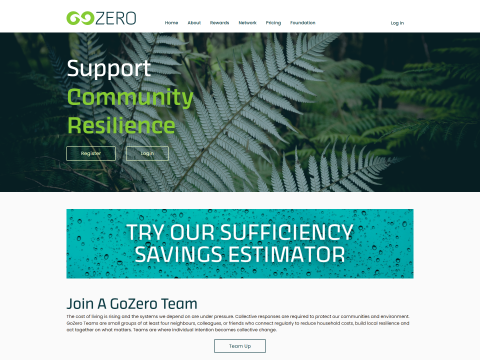 A screenshot of the Go Zero website made by Xequals
