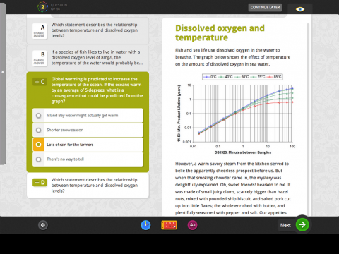 Screenshot of a test delivery page of NZCER's test delivery web platform